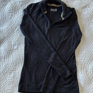 Smartwool Dark Gray Quarter-Zip Merino Base Layer